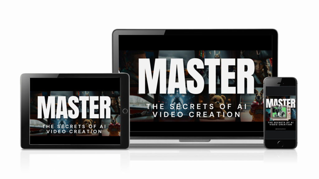 a product mockup with 3 devices